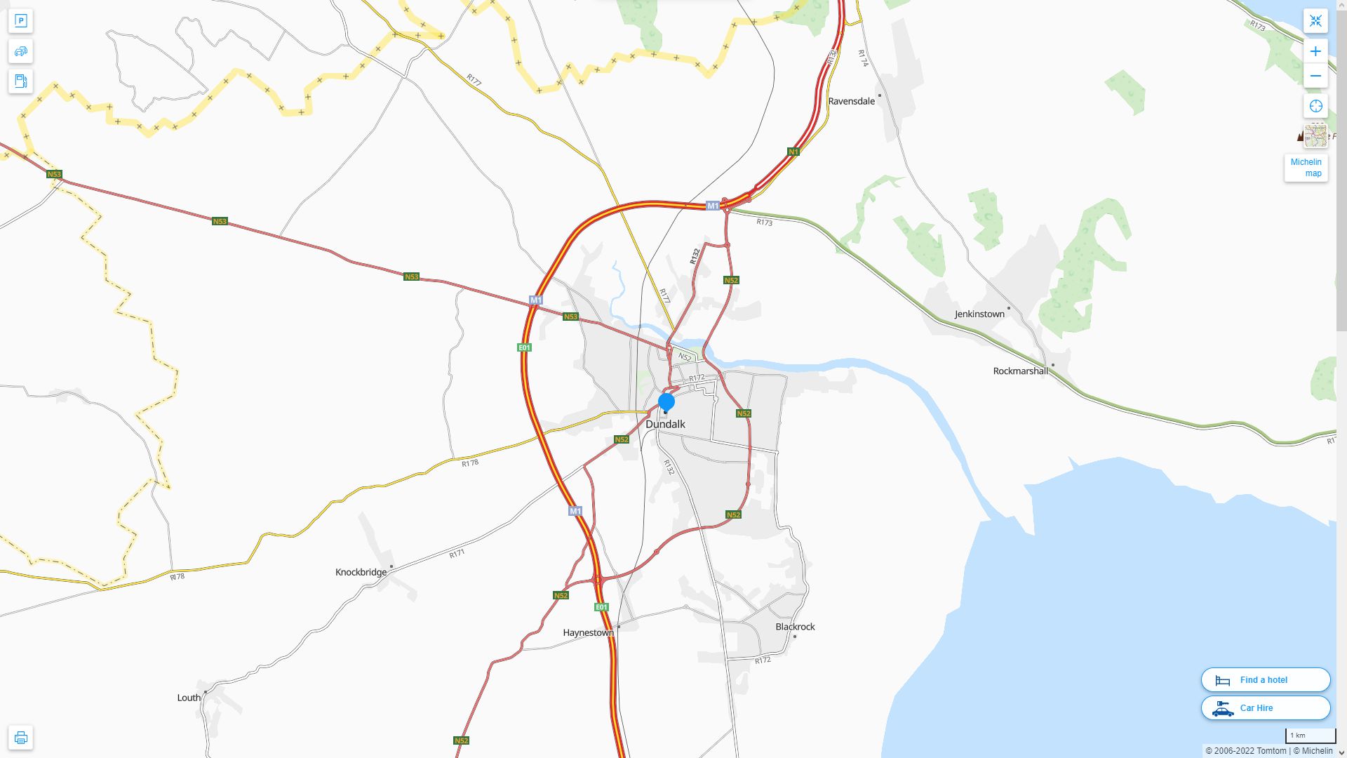 Dundalk Irlande Autoroute et carte routiere